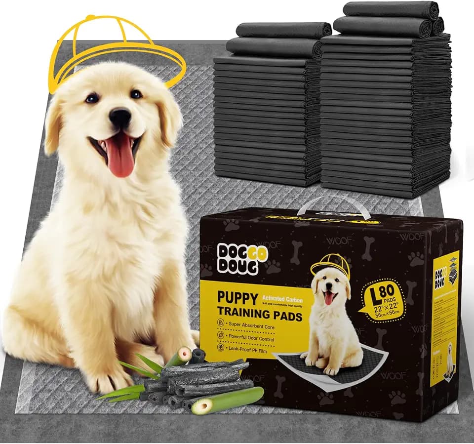 Charcoal Small Puppy Pads Pee Pads for Dogs 22"x22" 80 Count