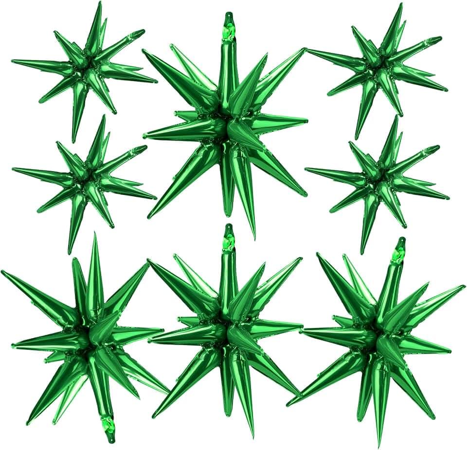 Dark Green Balloons Green Star Balloons 8 Pcs Lime Arch Kit Glitter Foil