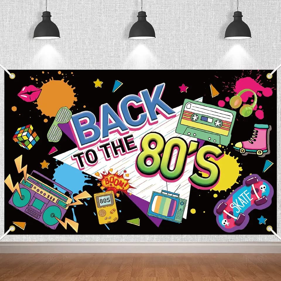 Zurück in Die 80er Jahre Banner, Party Dekorationen, Retro Hip Hop Dekoration, 1980er Disco Hintergrund Für Geburtstag