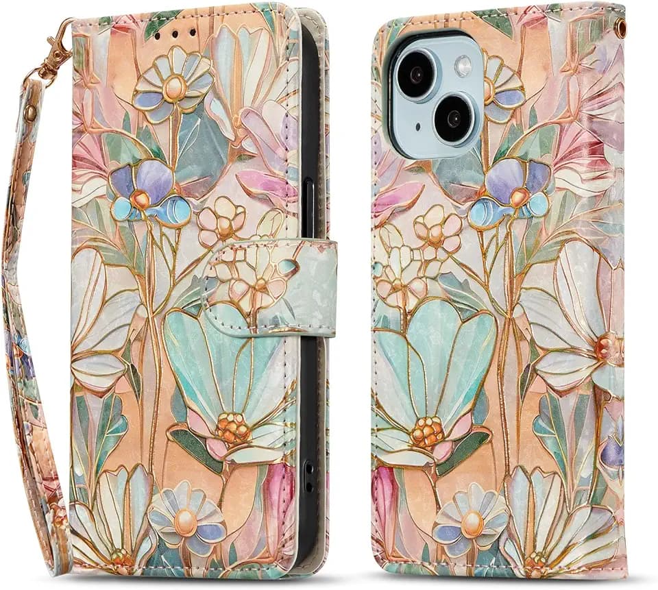 QLTYPRI for iPhone 13/14 Wallet Case with Card Holder, RFID-Blocking