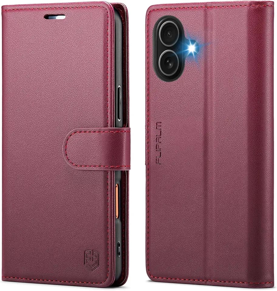 FLIPALM Wallet Case for iPhone 17 6.3'', Red