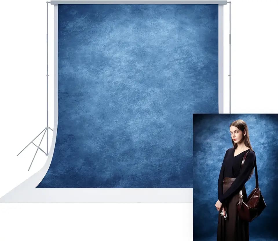 UrcTepics 8x10 ft Abstract Blue Photo Backdrop for Photography, No Stand