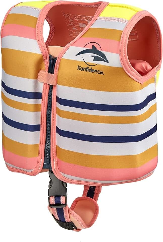 Konfidence Schwimmweste – Premium-Schwimmjacke mit abnehmbarem Sicherheitsgurt für Kinder | Einstellbarer Auftrieb | CE-konform | Von Schwimmschulen empfohlen