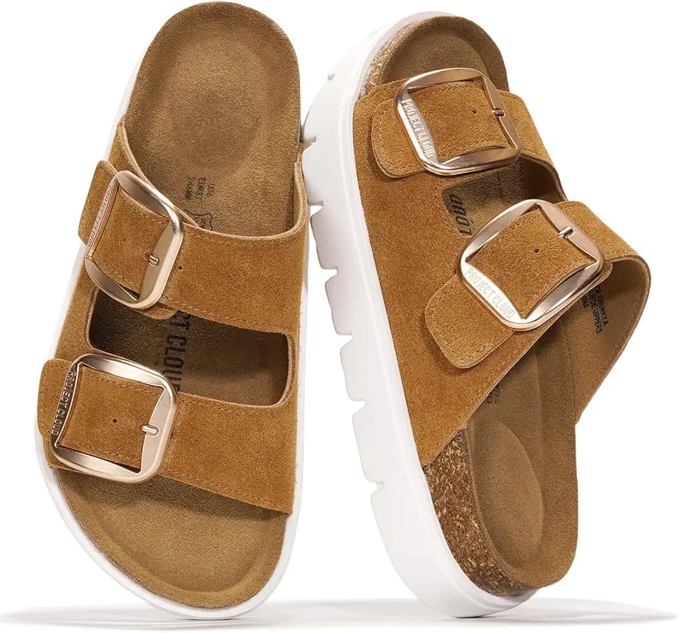 100% Genuine Leather Platform Sandals Women Wedge Sandals for Women