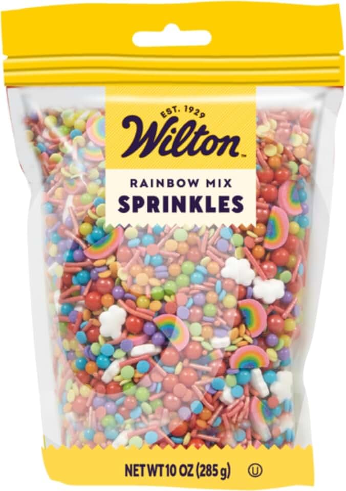 Wilton Rainbow Sprinkles Mix, Jimmies and Nonpareils, 10 oz.