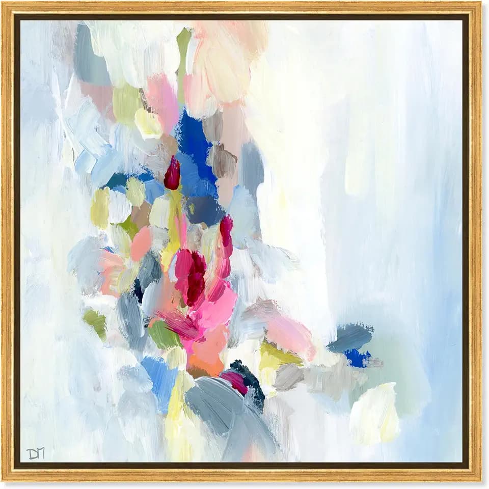 The Oliver Gal Artist Co. Mi Alegria Canvas Print Wall Art, 20" x 20", Gold Frame