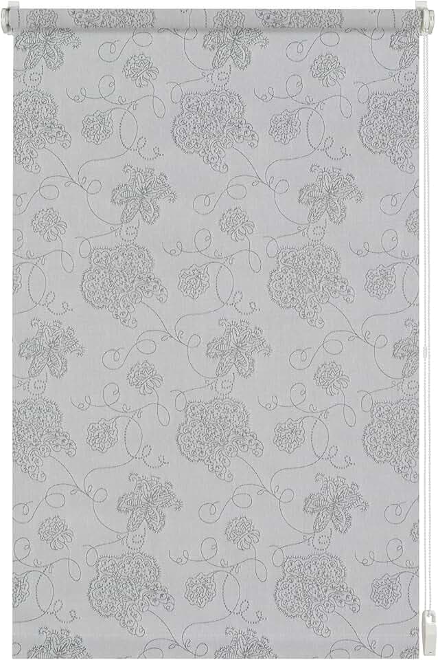 Gardinia EASYFIX Rollo Dekor 721 Stickerei Silber 60 x 150 cm 33301