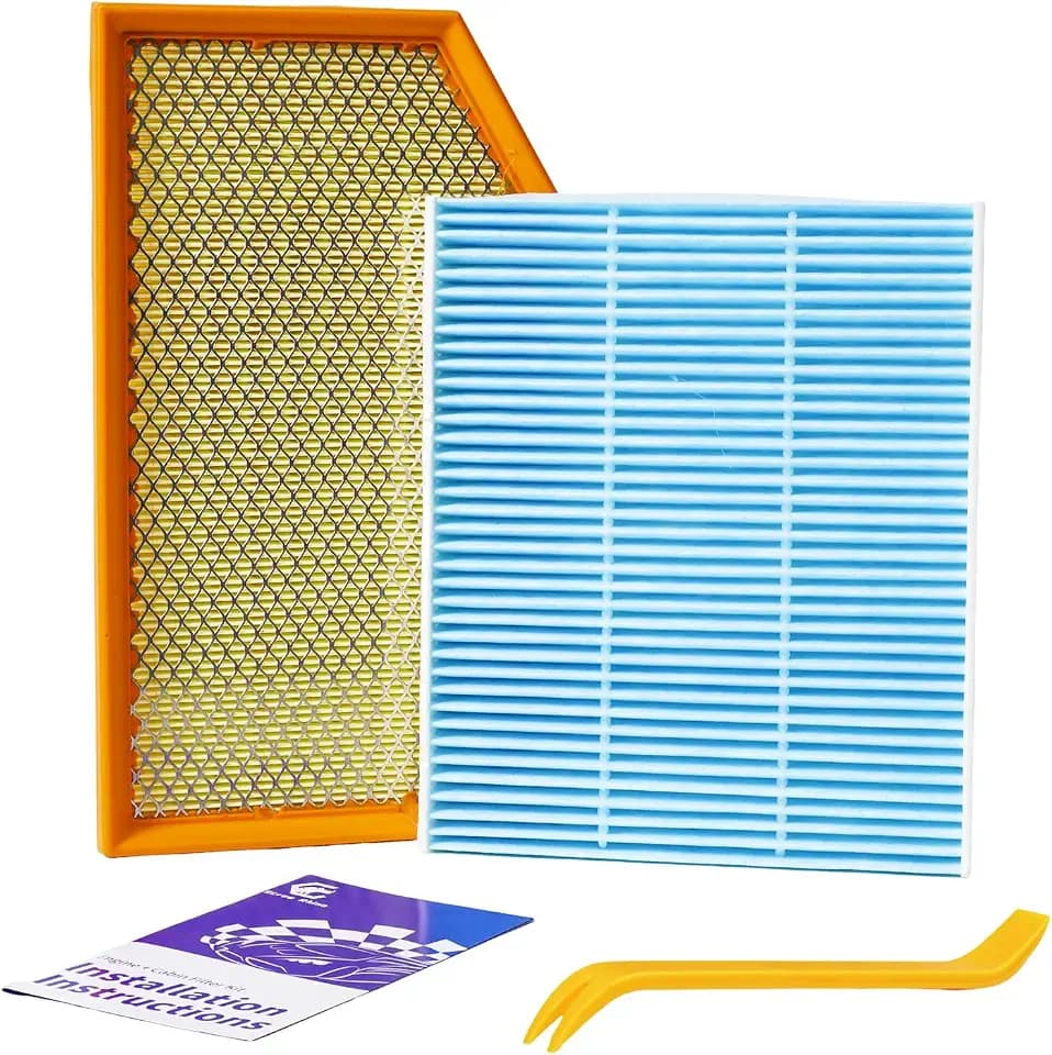 Engine Air Filter&Cabin Air Filter Combo Fits Jeep Wrangler JL 2.0L/3.6L 2018-2026(Not For 3.0L/6.4L/Diesel),Gladiator 2020-2025 3.6L-CA12373&CF12450
