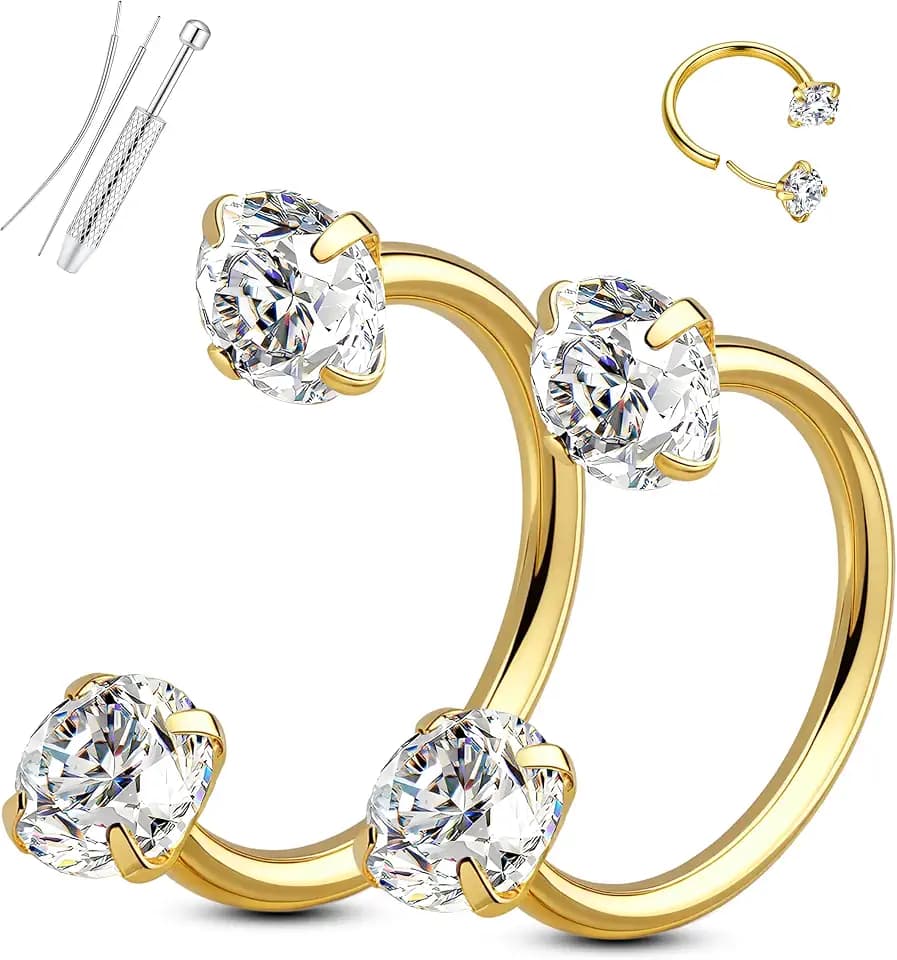 Milacolato 18G 20G Hufeisen Piercing Gold Septum Piercing Chirurgenstahl