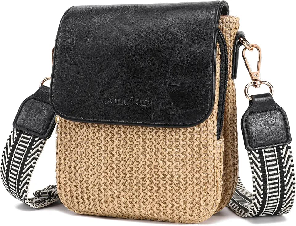 Faux Straw Crossbody Bags for Women Small Summer Phone Purse 2026