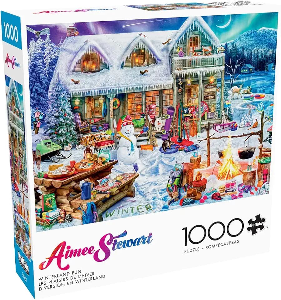 Buffalo Games Aimee Stewart Winterland Fun 1000 Piece Puzzle, 26.75"x19.75"