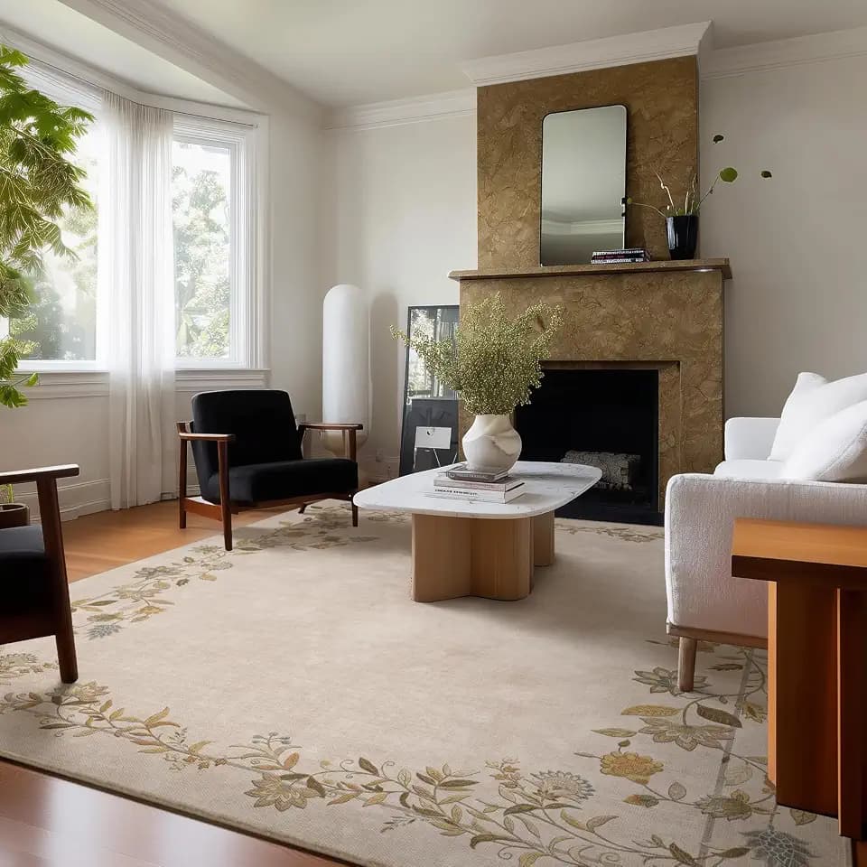 5x7 Area Rugs for Living Room: Washable Bedroom Rug Non Slip Large Carpet