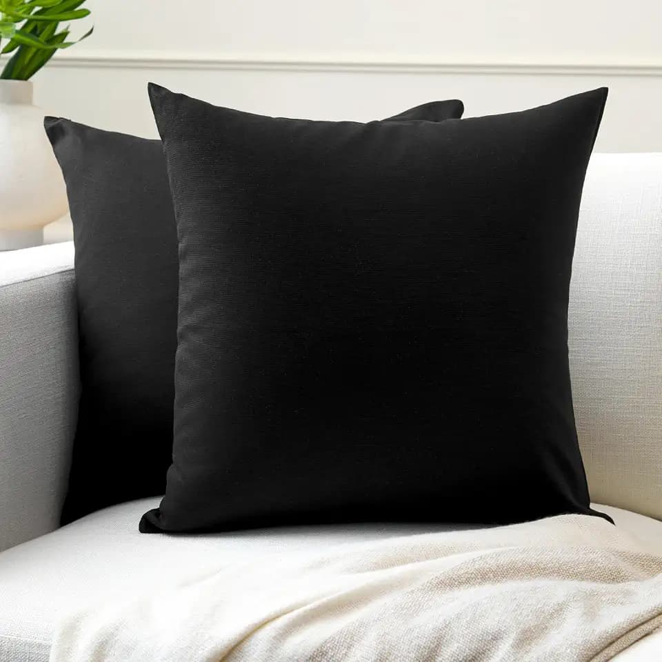 Encasa XO Throw Pillow Covers, Cotton, No Inserts 18"x18"