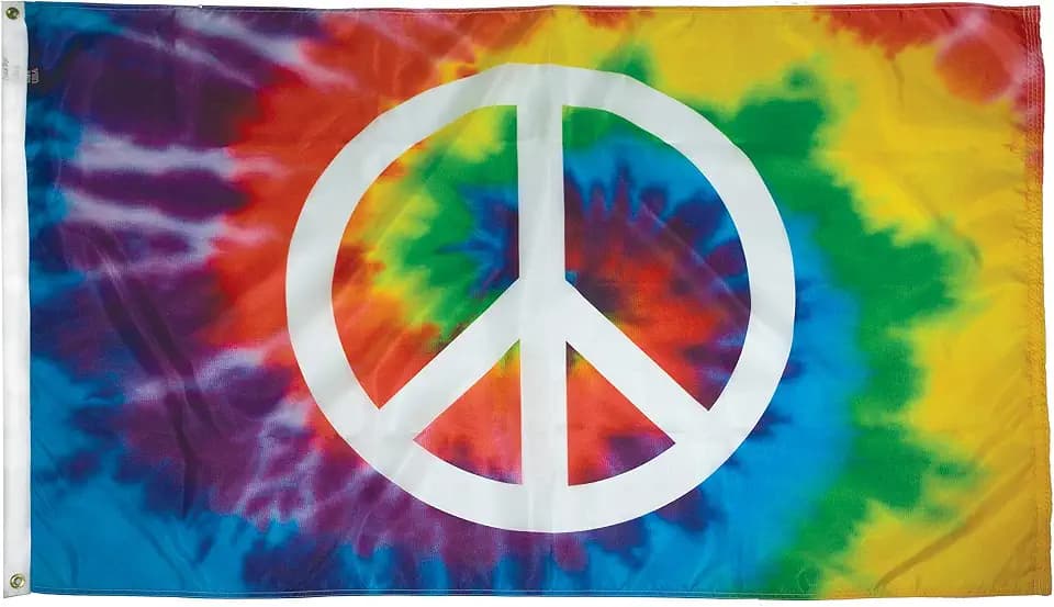Peace Sign Decorative Nylon Flag, FMAA Certified Made in USA, 2x3'