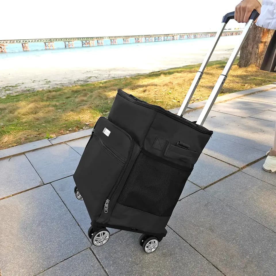 Soft Portable Cooler with Wheels and Handle Collapsible Coolers for Beach Camping Travel