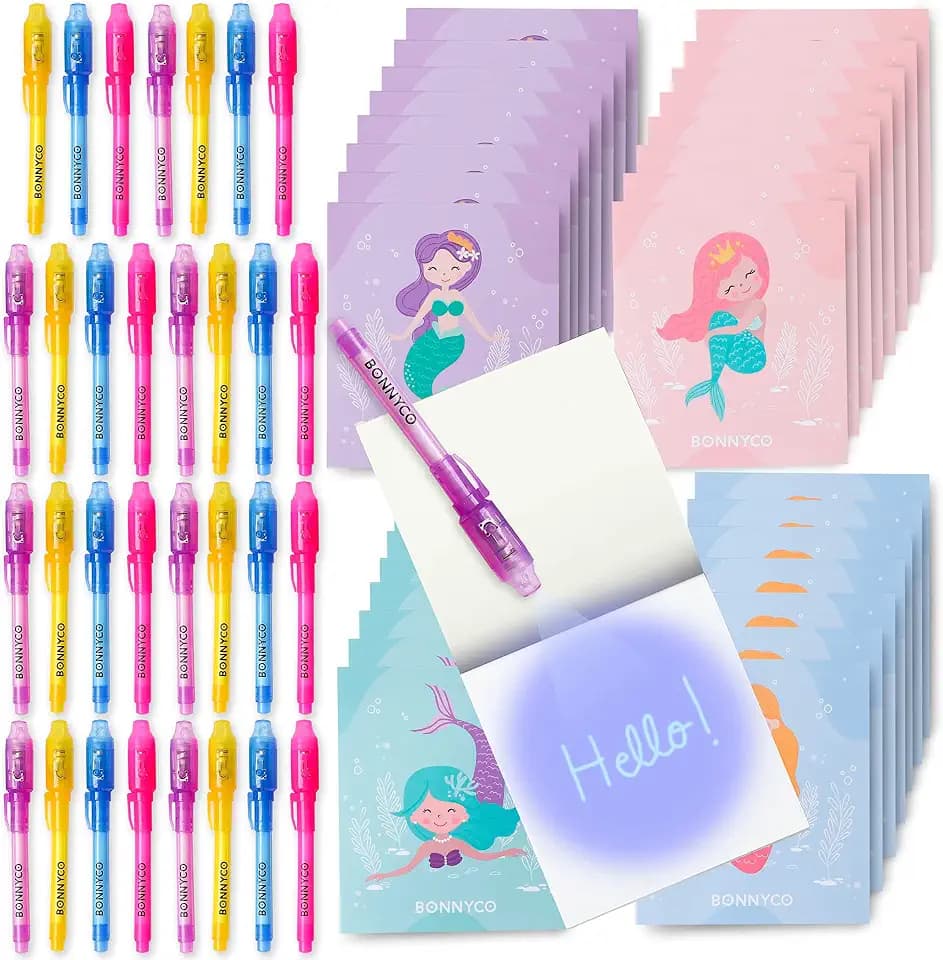 BONNYCO UV Stift und Notizbuch Meerjungfrauen Mitgebsel Kindergeburtstag