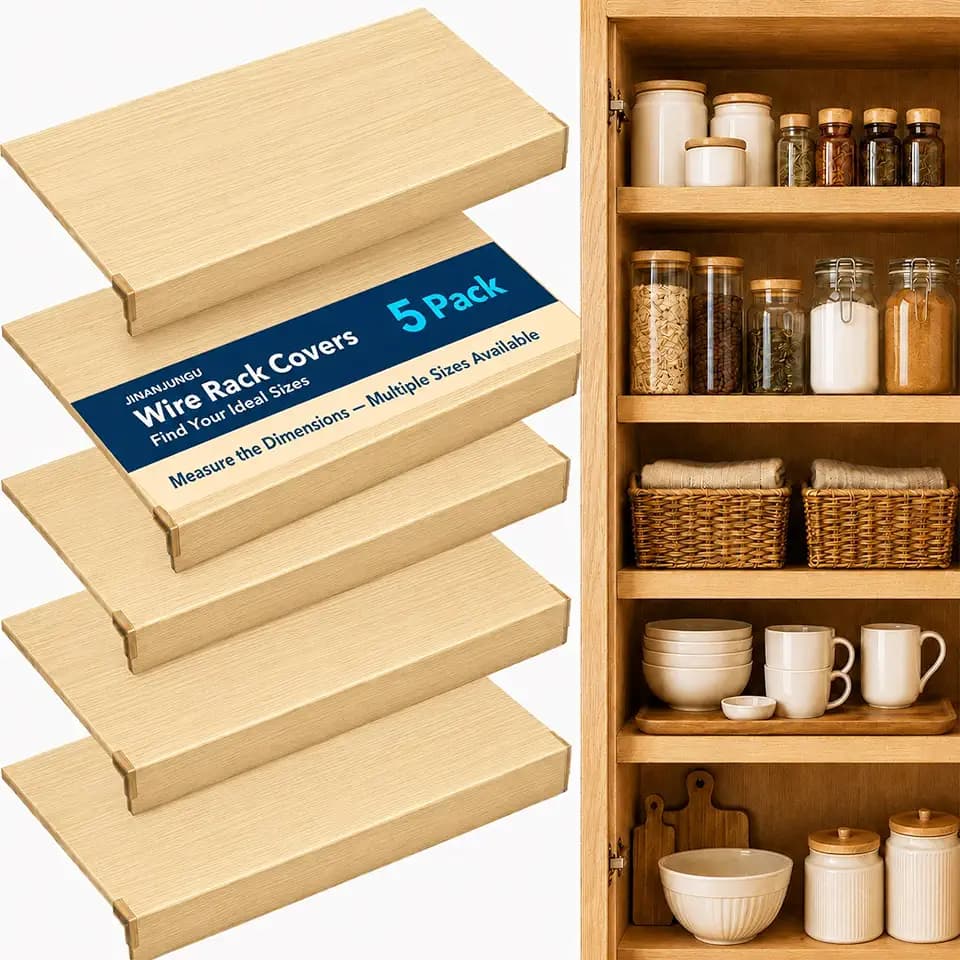 Wire Shelf Covers, 5pcs PVC Wire Rack Cover for Pantry & Closet Shelving