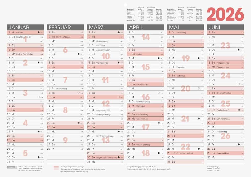 BRUNNEN Tafelkalender '26 | A3 quer
