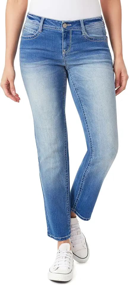 WallFlower Women's Luscious Curvy Feisty Straight Jeans, Sizes 0-17