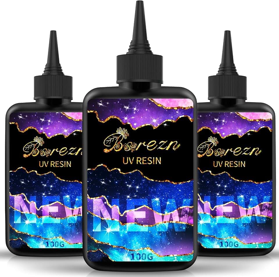 Bsrezn 300g UV Resin Hard, Clear UV Epoxy Resin Cure for Jewelry Making
