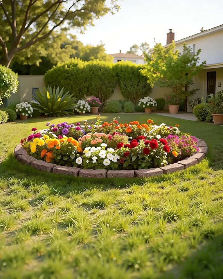 VEVOR Rasenkante in Steinoptik 4er-Set, 1180x95x57 mm Beeteinfassung, Flexible Gartenbegrenzung in Ziegelgröße mit Verankerungsspitzen, lichtbeständige Beetumrandung für Einfahrten, Gehwege, Braun
