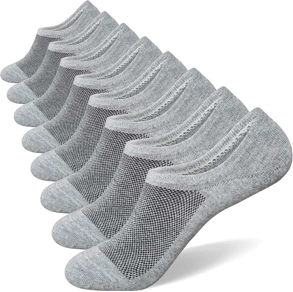 SIXDAYSOX No Show Socks for Men 6/8 pack Cotton Thin Low Cut Non Slip for Loafer Flats Sneakers 5-8/9-11/12-15