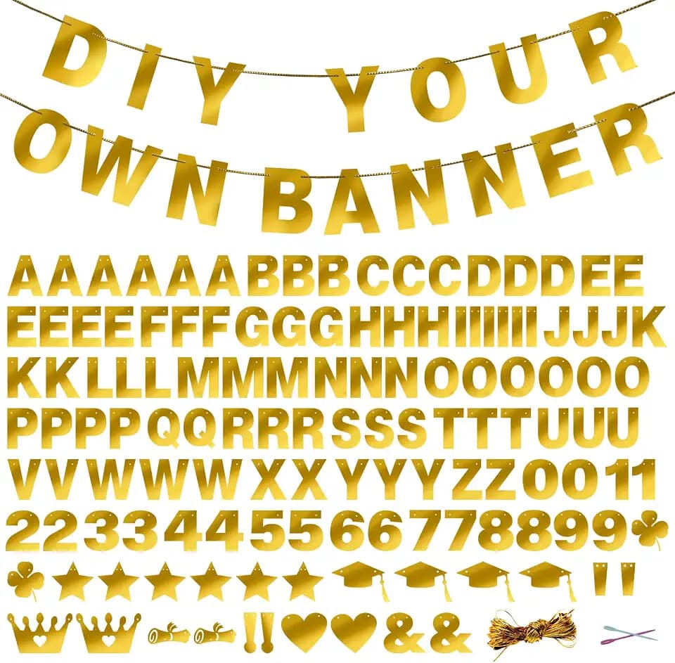 131 PCS Custom Birthday Banner DIY Letter Banners Personalized Banner