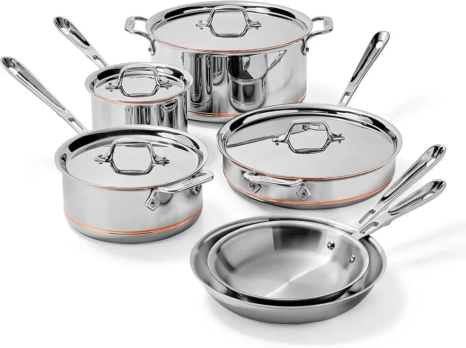 All-Clad Copper Core® 10 Piece Stainless Steel Cookware Set, Made in USA