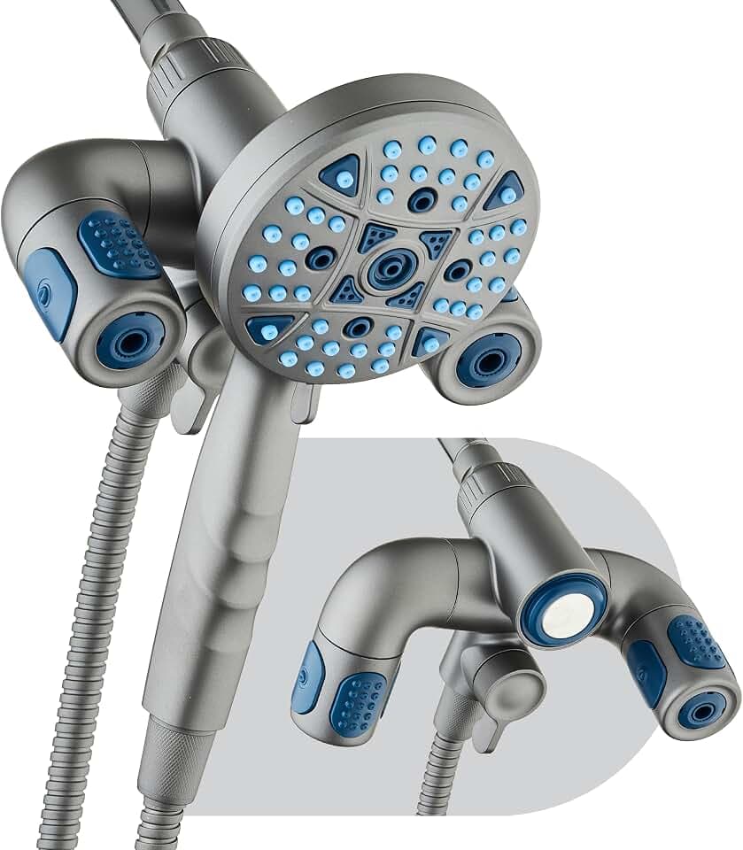 AquaCare Polaris 208-mode High Pressure Shower Head Combo with Hydro Arms