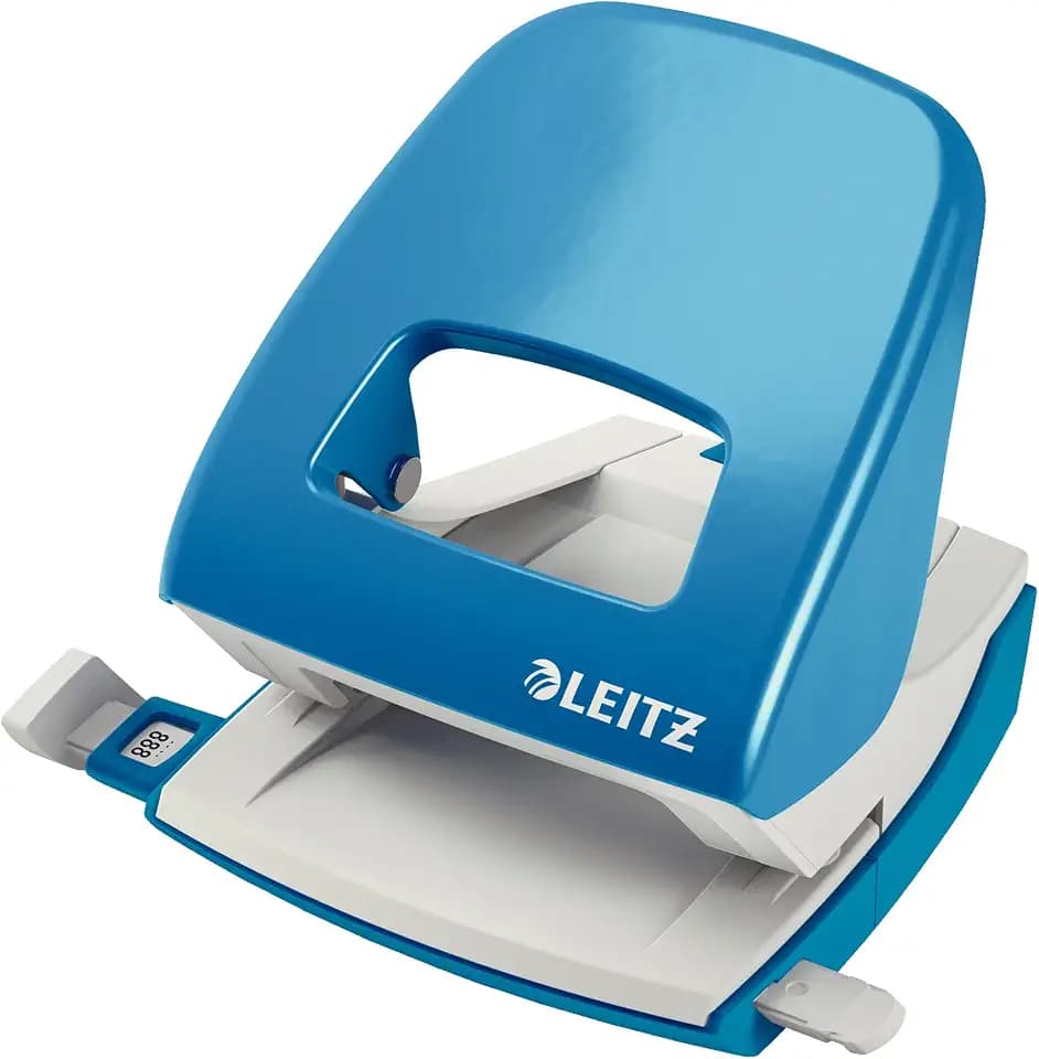 Leitz Büro Locher aus Metall, Für 30 Blatt, Hellblau, 50080030