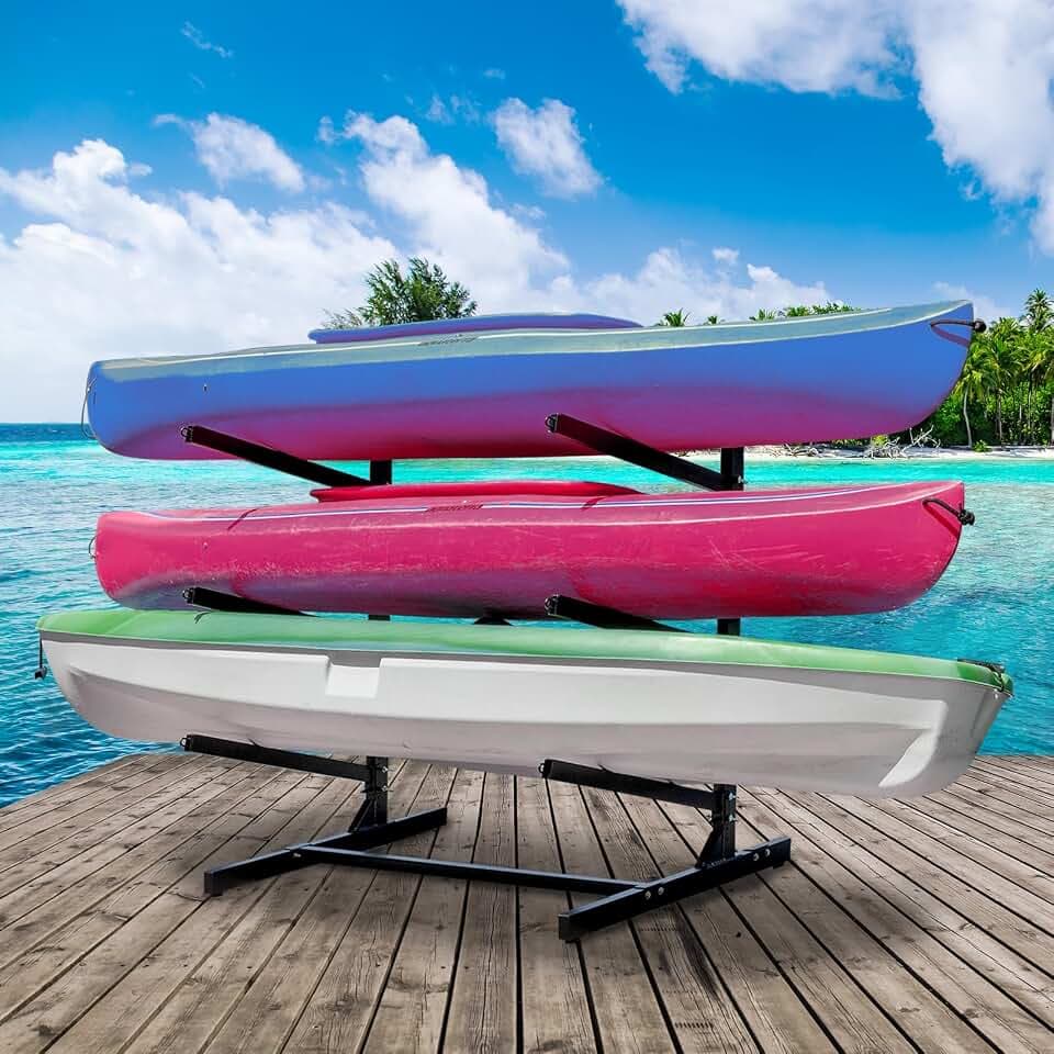 Kayak Storage Rack,Heavy Duty Kayak Rack for Garage Holds 3 Kayaks
