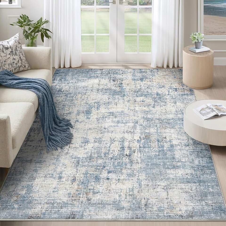 Abstract Area Rug 3x5 Ft Washable Rugs for Entryway Indoor