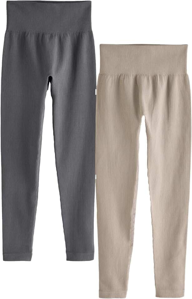 NEXT Damen Gerippte Hochbund-Leggings im 2er-Pack