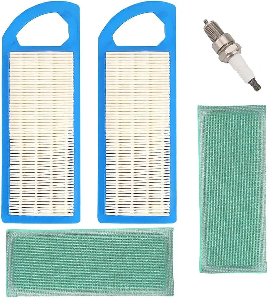 Compatible with 2-Pack 697153 Air Filter for Briggs & Stratton 698083 795115 697634 697153 5043 697014 797008 John Deere gy20573 M149171 LA115 LA105 Lawn Mower with 697015 Pre Filter