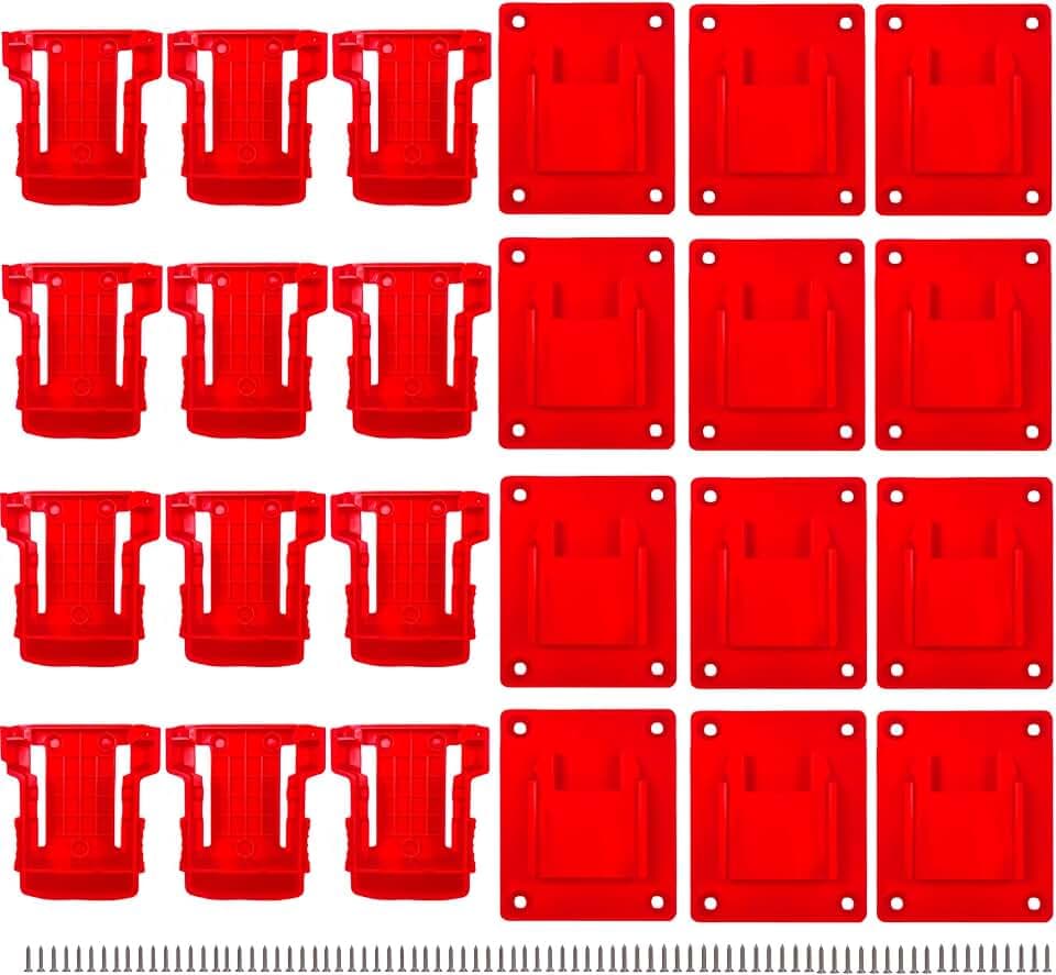 24 Pack Tool and Battery Holders Compatible with Milwaukee M18 18V Battery
