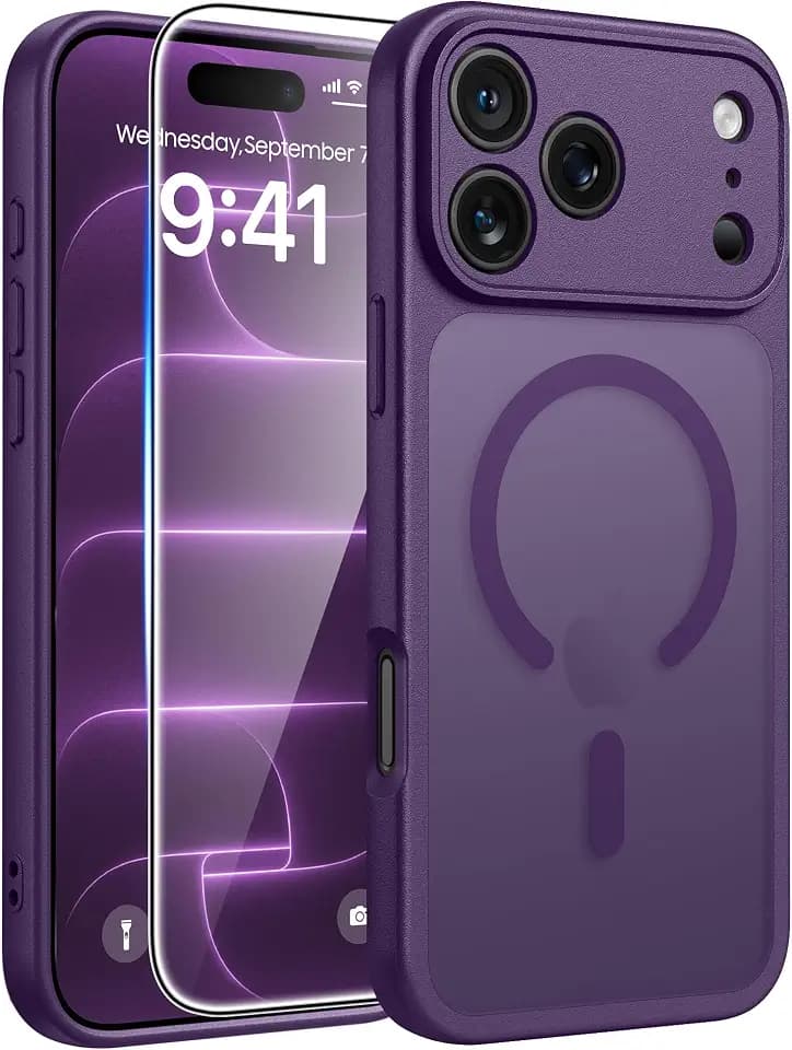 FNTCASE for iPhone 18 Pro Case/iPhone 17 Pro Case, Fit for Magsafe Purple