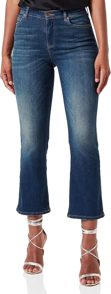 Pinko Damen Brenda Bootcut Denim Stretch Jeans, PJ5_LAVAGGIO Dirty Scuro,