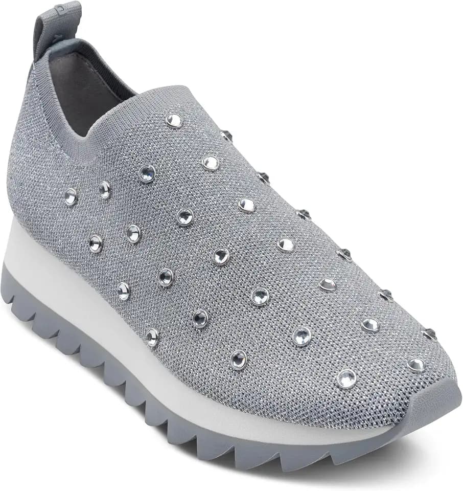 DKNY Women's Abbott Studded Knit Slip on Sneaker