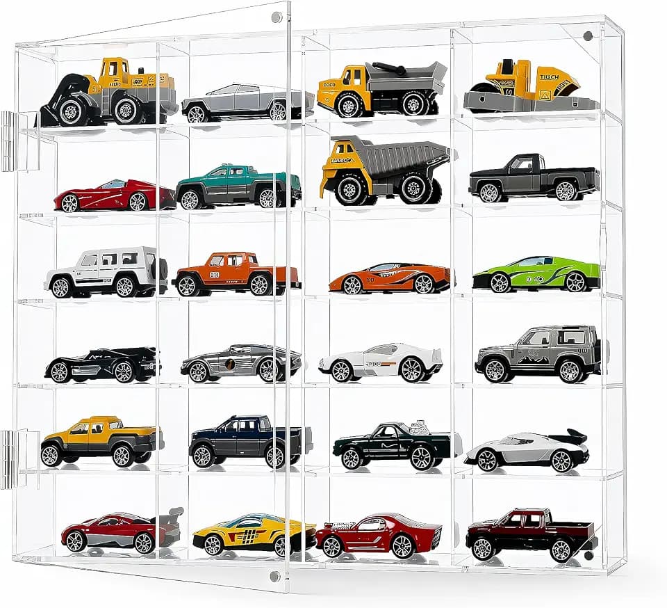 Acrylic Display Case for Hot Wheels 1/64 Scale Diecast Car Storage