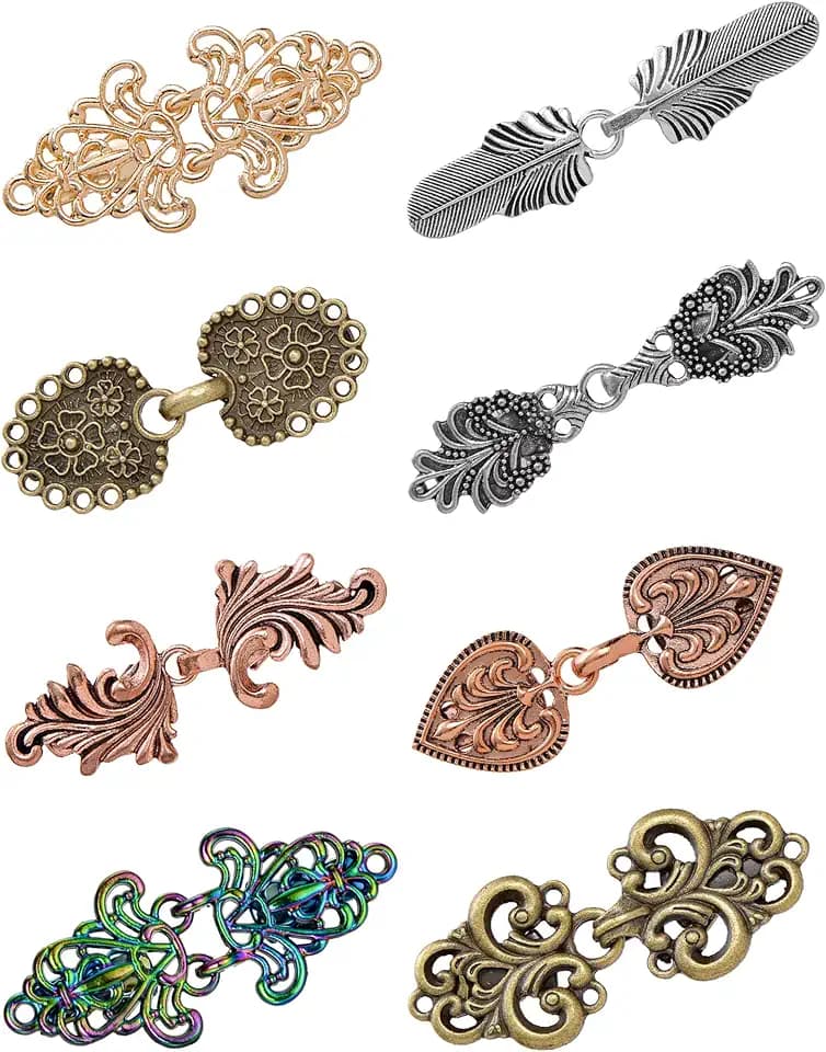 8Pcs Sweater Shawl Clips Vintage Cardigan Collar Clips Dress Shirt Brooch for Women Cape Cloak Cinch Closure Clip