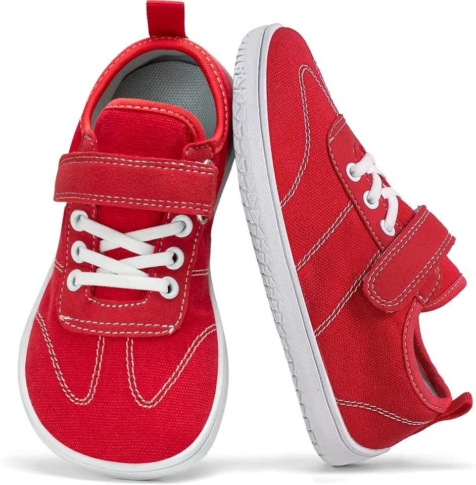 Kids Wide Toe Box Barefoot Shoes Breathable Comfy Summer Canvas Sneakers | Toddler Boys/Girls Zero Drop Minimalist Outdoor Activities Walking Running Shoe