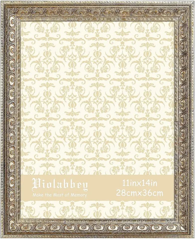 VIOLABBEY 11x14 Picture Frame Gold, Vintage Photo Frame