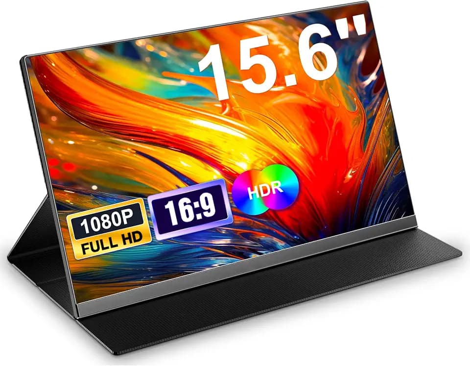 15,6'' Portable Monitor, 1080P FHD Tragbarer Monitor mit Schutzhülle
