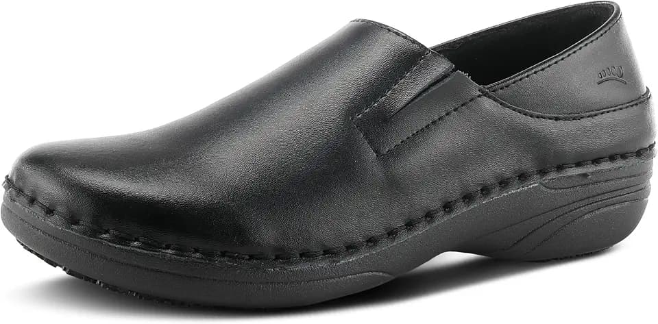 Spring Step Manila Slip-On Professional Nursing Shoes for Women - Women's Uniform Shoes with Round Toe, Closed Back, and Printed Leather - Nursing Clogs for Women