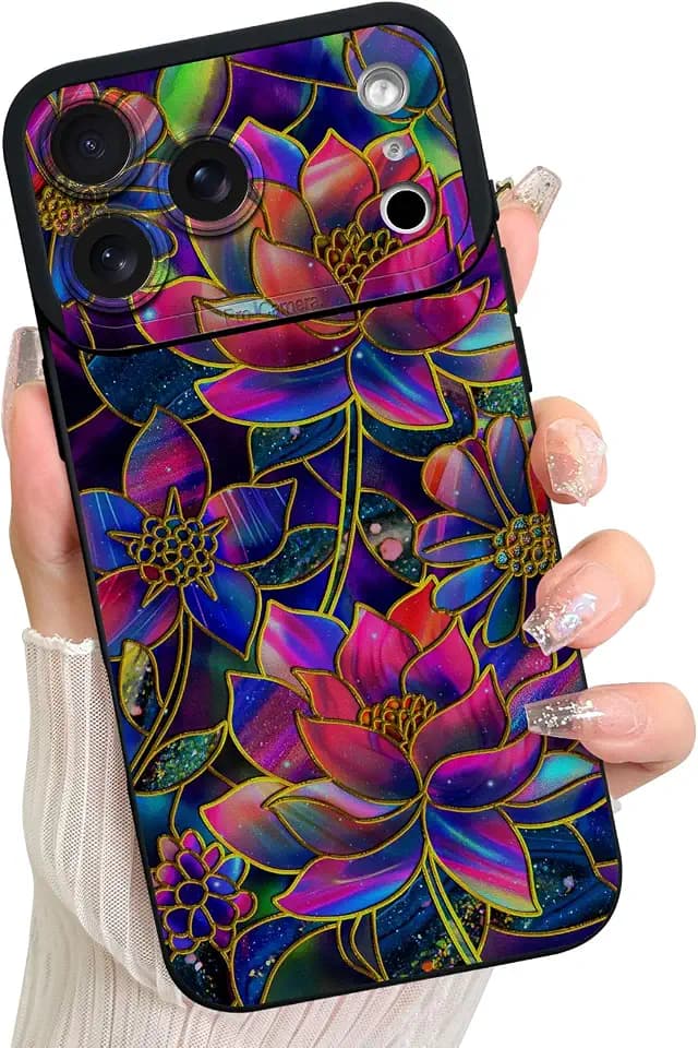 LSL Case for iPhone 17 Pro Luxury Purple Flower Pattern Design