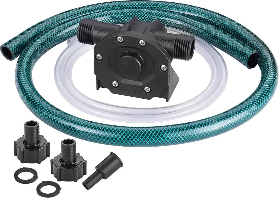 TRUPOW Self-Priming Mini Hand Water Transfer Drill Pump Kit with Water Hose & Oil Hose for Home Water Oil Fluid Transfer