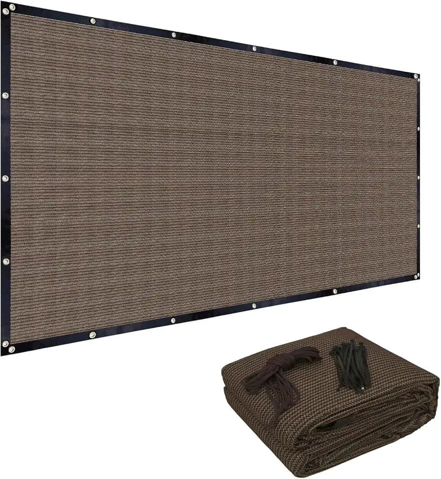 FAIR WIND 90% Sun Shade Cloth 8'x10' Pergola Cover Privacy Screen, Mocha