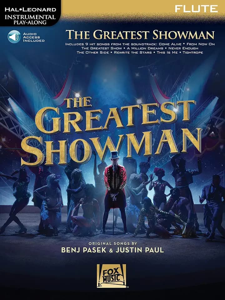 The Greatest Showman Flute Songbook Sheet Music | Instrumental Play-Along with Online Audio | 9 Songs Including This Is Me, Never Enough, and Rewrite ... Flute (Hal Leonard Instrumental Play-Along)