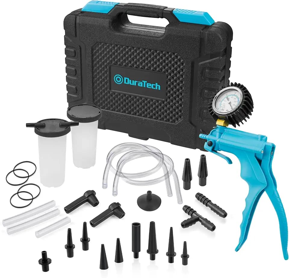 DURATECH 2 in 1 Brake Bleeder Kit with Handheld Vacuum Pump, for Automotive