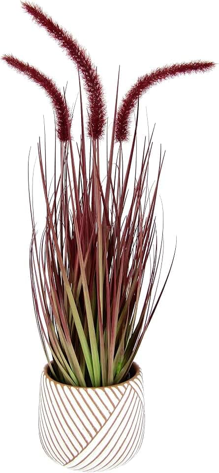 Künstliches Fuchsschwanzgras mit Übertopf Gras Kunstpflanze Kunstgras Ziergras Grünpflanzen Dekogras Grasbüschel Ziergras Deko Grasarrangement Borstenhirse Süßgräser Federborstengras Lampenputzergras